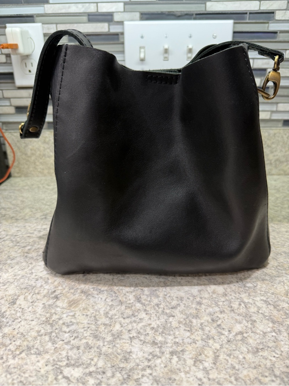 Portland leather Butterfly bucket bag